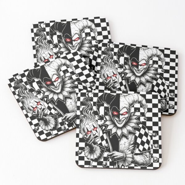 Item preview, Dark Harlequin Jester Mask Gothic Horror Checkerboard Art designed and sold by TheInkRaven.