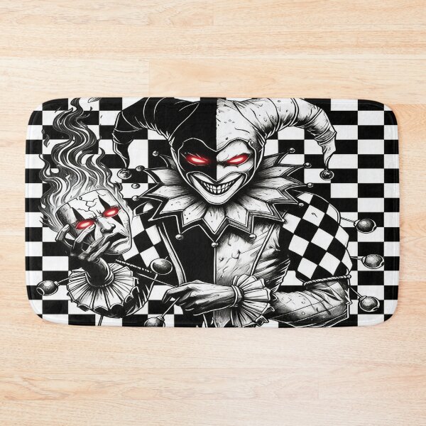 Item preview, Dark Harlequin Jester Mask Gothic Horror Checkerboard Art designed and sold by TheInkRaven.