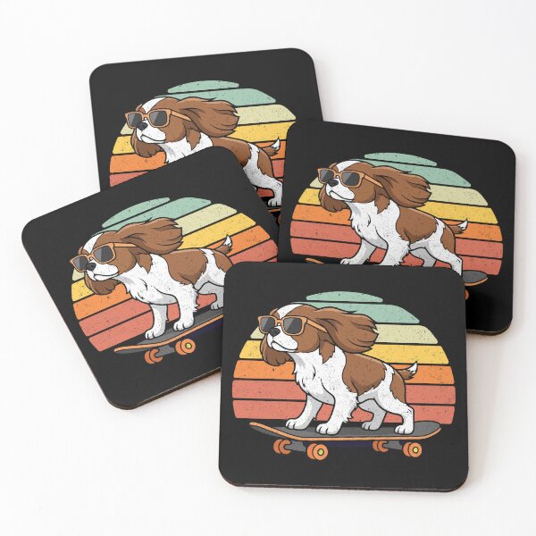 Item preview, Cavalier King Charles Spaniel Skateboard Dog Retro designed and sold by d247.