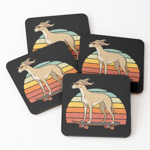Item preview, Greyhound Dog Skater Sunglasses Retro Sunset designed and sold by d247.