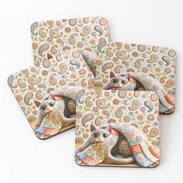 Item preview, Klimt Cat with Paisley Flowers designed and sold by Vicky Brago-Mitchell®.