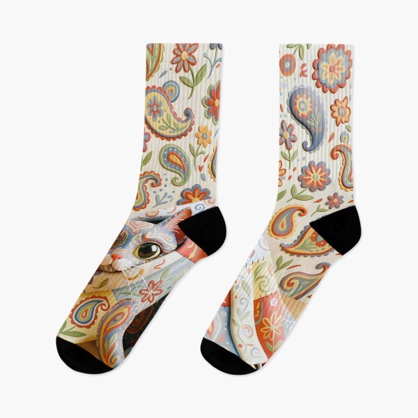 Item preview, Klimt Cat with Paisley Flowers designed and sold by Vicky Brago-Mitchell®.
