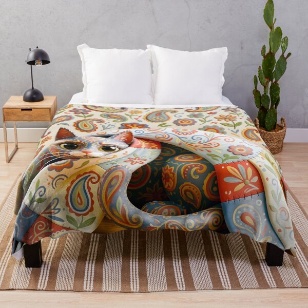 Item preview, Klimt Cat with Paisley Flowers designed and sold by Vicky Brago-Mitchell®.