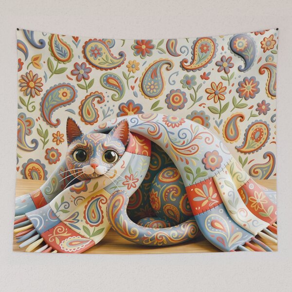Item preview, Klimt Cat with Paisley Flowers designed and sold by Vicky Brago-Mitchell®.