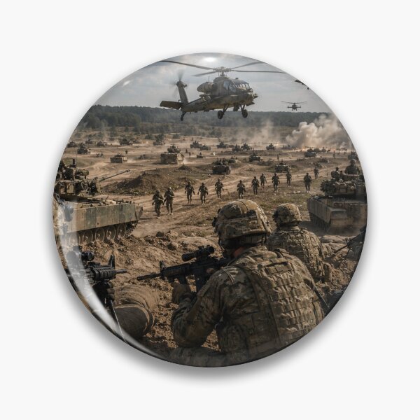 Item preview, US Army Combat Scene Helicopters Tanks Soldiers Battlefield designed and sold by riki2365.