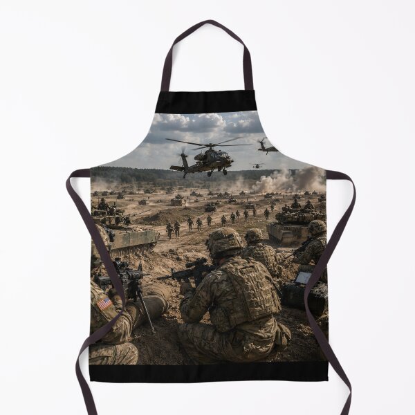 Item preview, US Army Combat Scene Helicopters Tanks Soldiers Battlefield designed and sold by riki2365.