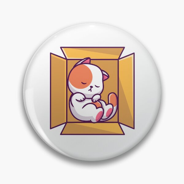 Item preview, Cute Calico Cat Sleeping Cozy in Cardboard Box designed and sold by rchabnb.
