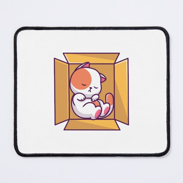 Item preview, Cute Calico Cat Sleeping Cozy in Cardboard Box designed and sold by rchabnb.