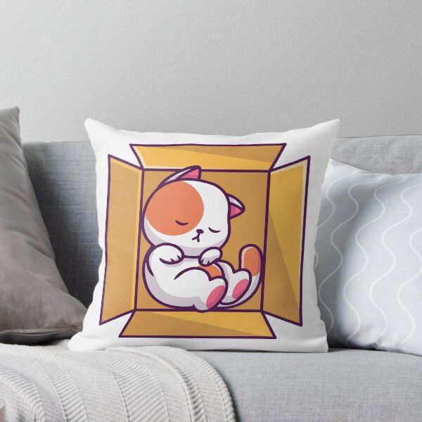 Item preview, Cute Calico Cat Sleeping Cozy in Cardboard Box designed and sold by rchabnb.