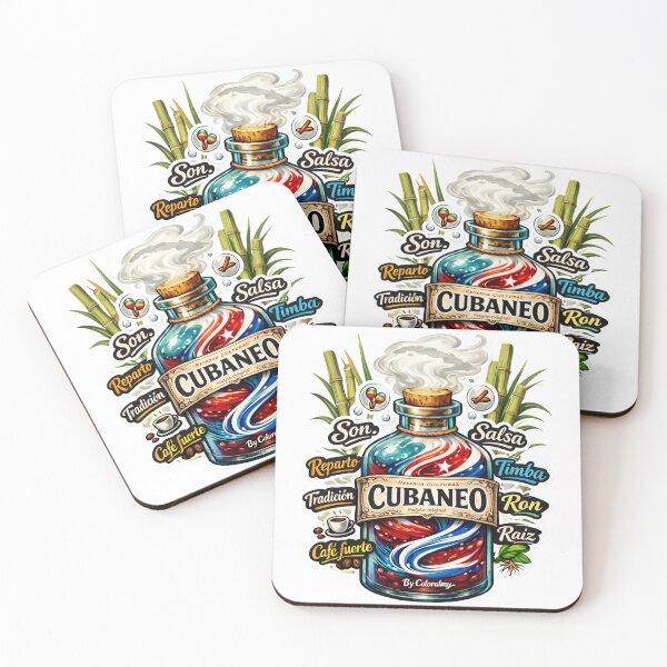 Item preview, Cubaneo – Cuban Culture Bottle Sticker | Salsa, Son, Rum & Coffee Art by Coloralmy designed and sold by Coloralmy.