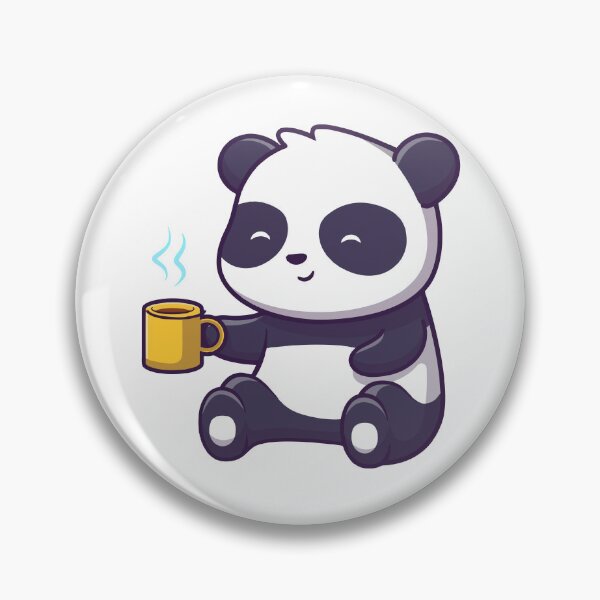 Item preview, Cute Sitting Panda Holding a Hot Coffee Mug designed and sold by rchabnb.