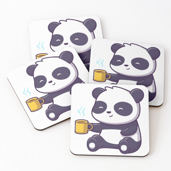 Item preview, Cute Sitting Panda Holding a Hot Coffee Mug designed and sold by rchabnb.