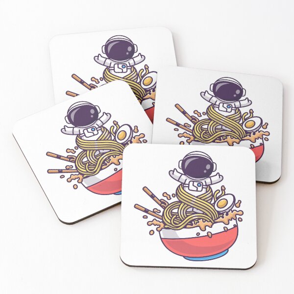 Item preview, Cute Astronaut Floating in a Delicious Ramen Bowl designed and sold by rchabnb.