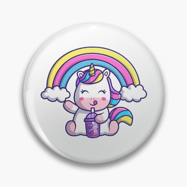 Item preview, Cute Magical Unicorn Drinking Boba Under Rainbow designed and sold by rchabnb.