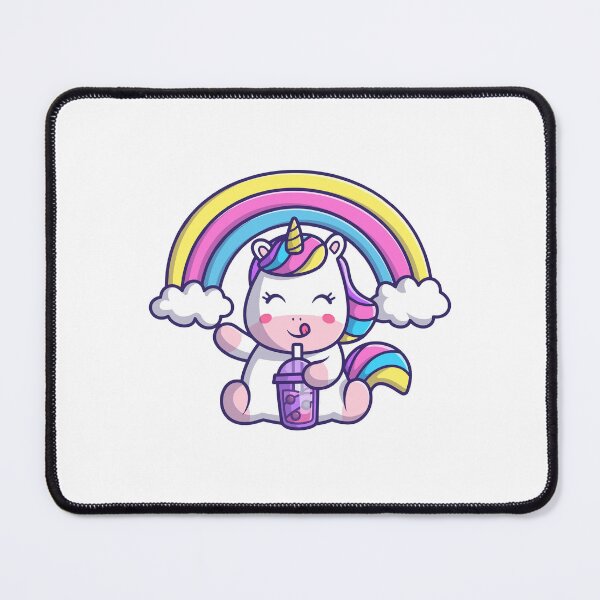 Item preview, Cute Magical Unicorn Drinking Boba Under Rainbow designed and sold by rchabnb.