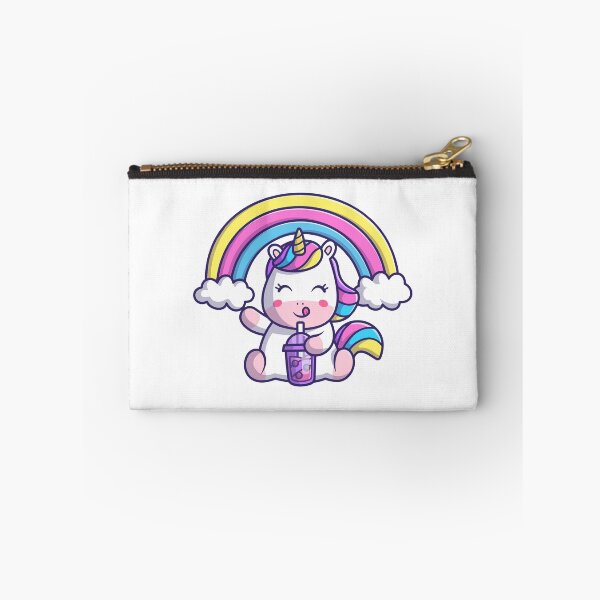 Item preview, Cute Magical Unicorn Drinking Boba Under Rainbow designed and sold by rchabnb.