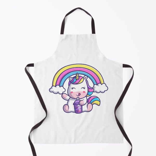 Item preview, Cute Magical Unicorn Drinking Boba Under Rainbow designed and sold by rchabnb.