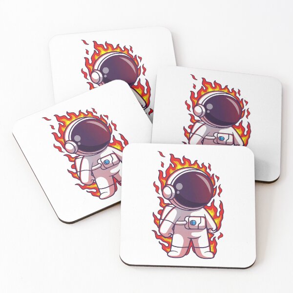 Item preview, Cool Flaming Astronaut in Cosmic Fire Suit designed and sold by rchabnb.