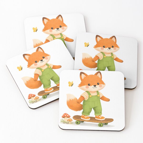 Item preview, Cute Fox on Skateboard Woodland Animal Kids Design designed and sold by LoveNurseries.