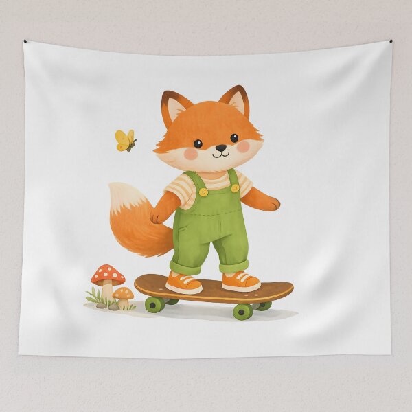Item preview, Cute Fox on Skateboard Woodland Animal Kids Design designed and sold by LoveNurseries.