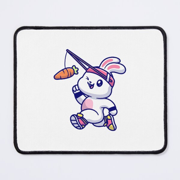 Item preview, Cute Fitness Bunny Chasing Carrot Cartoon designed and sold by rchabnb.