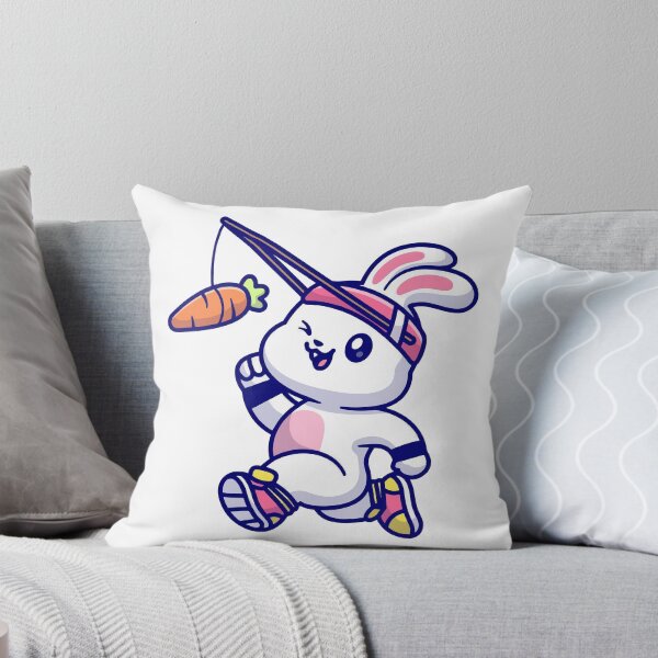 Item preview, Cute Fitness Bunny Chasing Carrot Cartoon designed and sold by rchabnb.