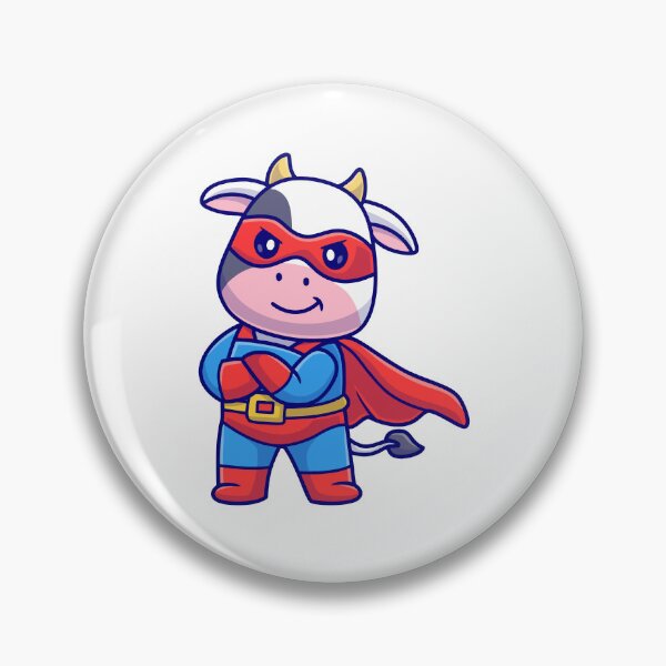 Item preview, Cute Superhero Cow with Cape Cartoon designed and sold by rchabnb.