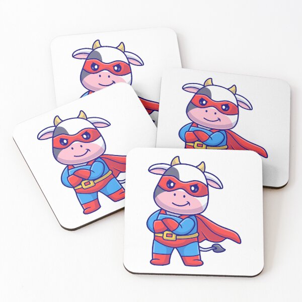 Item preview, Cute Superhero Cow with Cape Cartoon designed and sold by rchabnb.