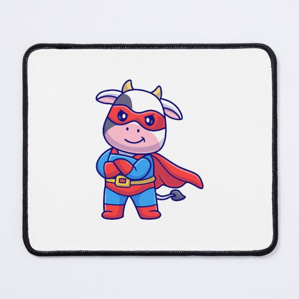 Item preview, Cute Superhero Cow with Cape Cartoon designed and sold by rchabnb.