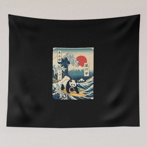 Item preview, Surfing-Panda Great Wave Off Kanagawa designed and sold by PopStars1993.
