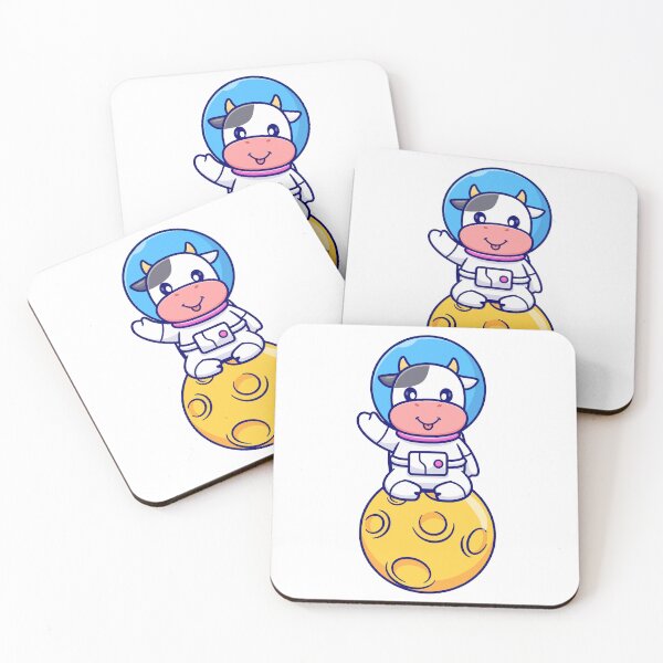 Item preview, Cute Astronaut Cow Waving on Moon Planet designed and sold by rchabnb.