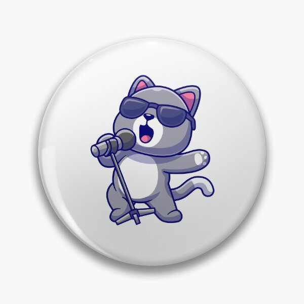 Item preview, Cool Rockstar Cat Singing with Microphone designed and sold by rchabnb.