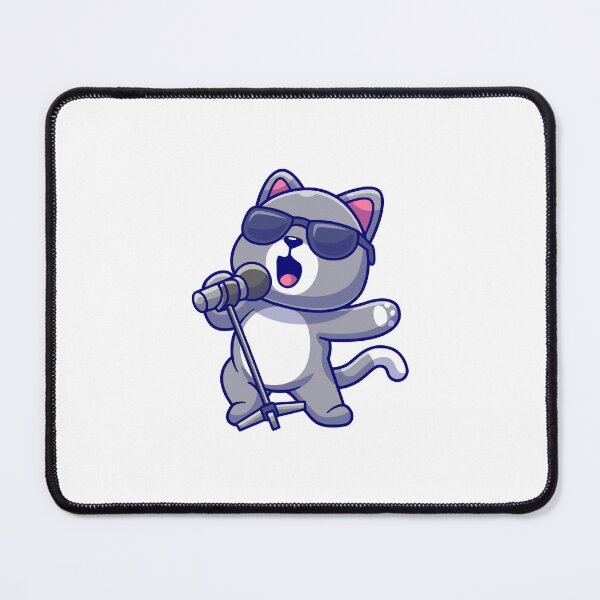 Item preview, Cool Rockstar Cat Singing with Microphone designed and sold by rchabnb.