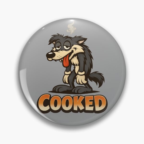 Item preview, Mentally Cooked Wolf Social Anxiety Introvert Humor Typography Design designed and sold by LoneTide.