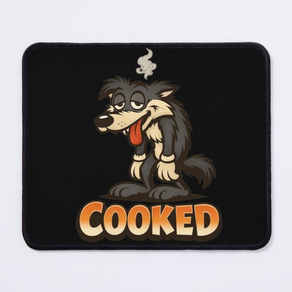 Item preview, Mentally Cooked Wolf Social Anxiety Introvert Humor Typography Design designed and sold by LoneTide.