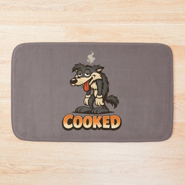 Item preview, Mentally Cooked Wolf Social Anxiety Introvert Humor Typography Design designed and sold by LoneTide.