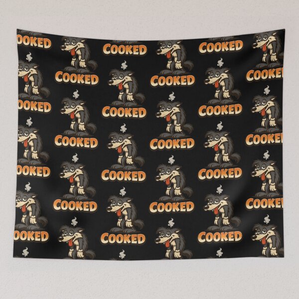 Item preview, Mentally Cooked Wolf Social Anxiety Introvert Humor Typography Design designed and sold by LoneTide.