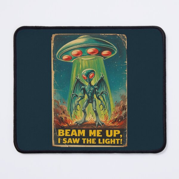 Item preview, Vintage Winged Alien UFO Abduction designed and sold by Cosmic Cactus.