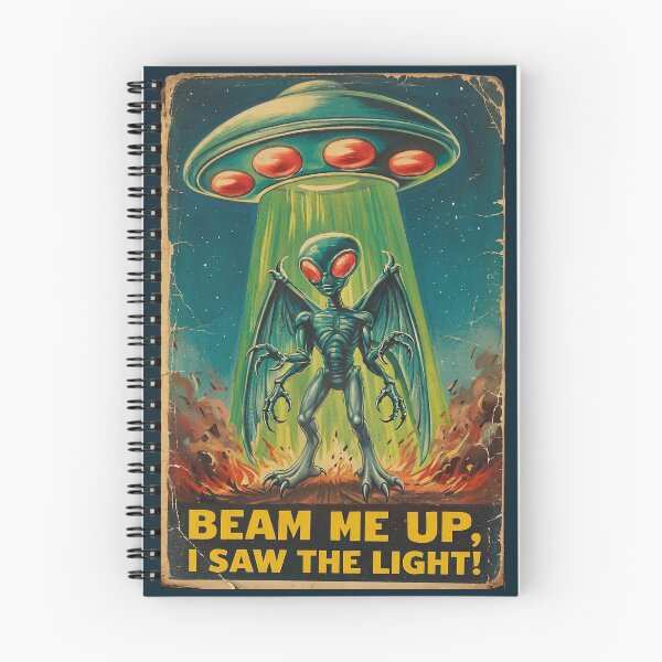 Item preview, Vintage Winged Alien UFO Abduction designed and sold by Cosmic Cactus.