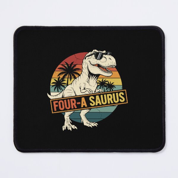 Item preview, Four a Saurus Birthday T Rex 4 Year Old Dino 4th Dinosaur designed and sold by PopStars1993.