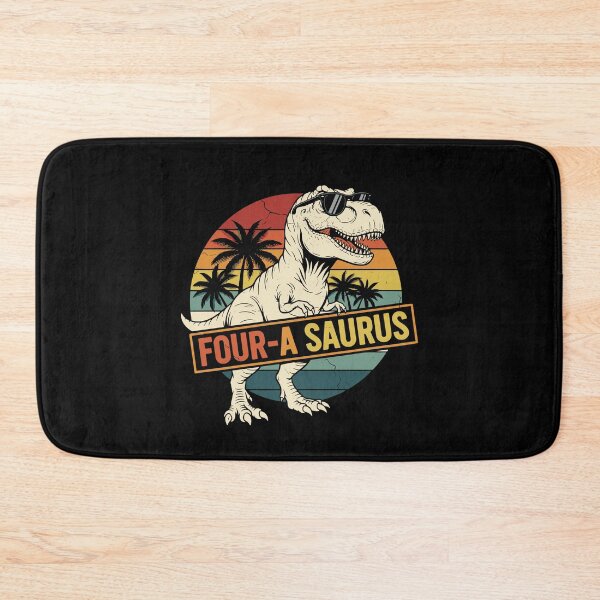 Item preview, Four a Saurus Birthday T Rex 4 Year Old Dino 4th Dinosaur designed and sold by PopStars1993.