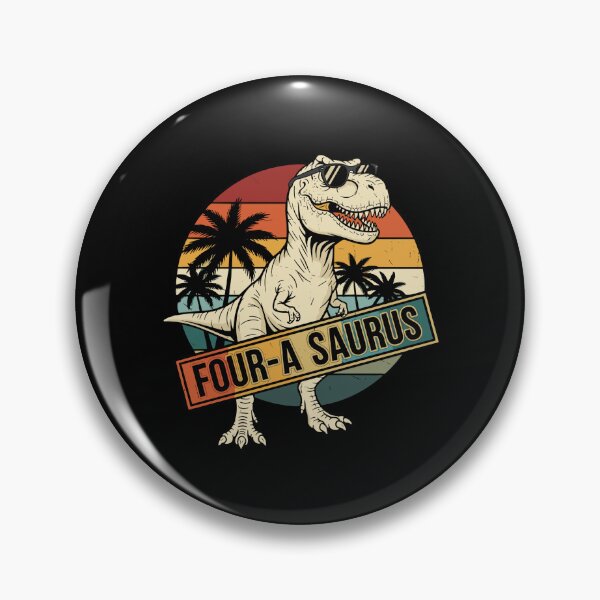 Item preview, Four a Saurus Birthday T Rex 4 Year Old Dino 4th Dinosaur designed and sold by PopStars1993.