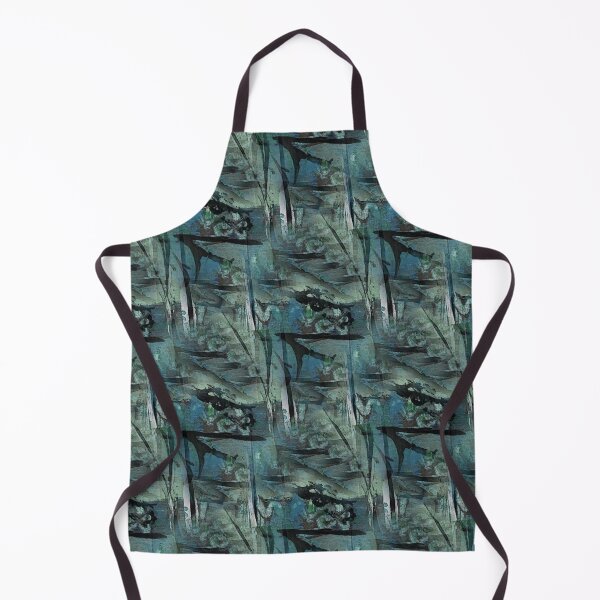 Item preview, Painterly Dark Landscape Abstract in Blue and Black designed and sold by Artistestella.