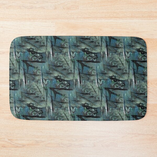 Item preview, Painterly Dark Landscape Abstract in Blue and Black designed and sold by Artistestella.