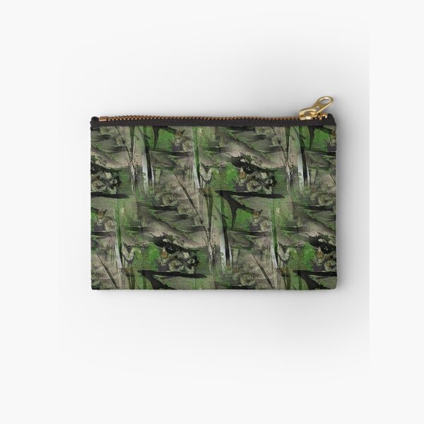 Item preview, Painterly Dark Landscape Abstract in Green and Black designed and sold by Artistestella.