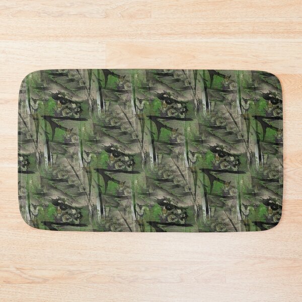 Item preview, Painterly Dark Landscape Abstract in Green and Black designed and sold by Artistestella.