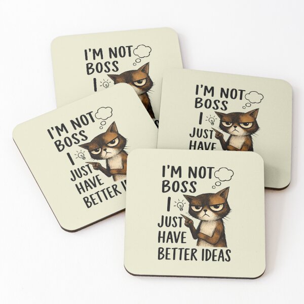 Item preview, I Not Boss I Just Have Better Ideas Gifts For Cats Lover designed and sold by MalwasBasket.
