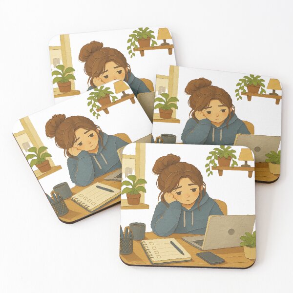 Item preview, Low Battery Mood: Cozy Lofi Girl designed and sold by MoodPrintsShop.