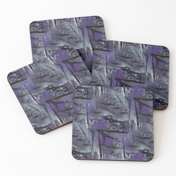 Item preview, Painterly Dark Landscape Abstract in Purple and Black designed and sold by Artistestella.