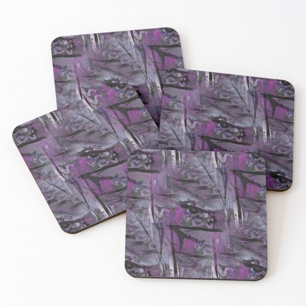 Item preview, Painterly Dark Landscape Abstract in Mauve and Black designed and sold by Artistestella.